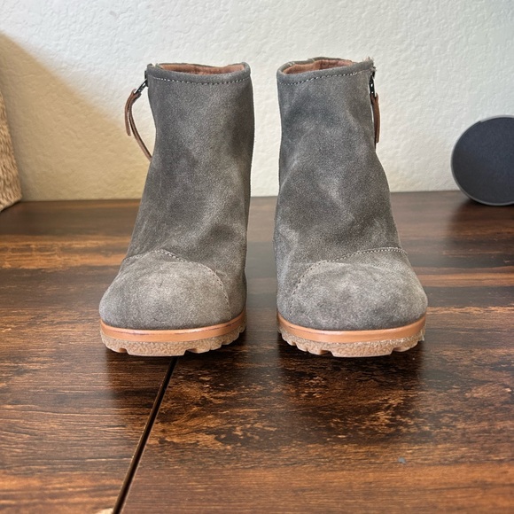 Gray Suede Ankle Boots - Picture 4 of 8